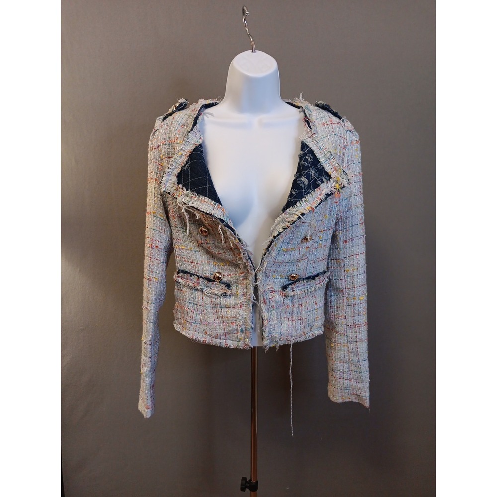 BLVD Collection Womans Frayed Blazer Small Vintage‎ vtg Style